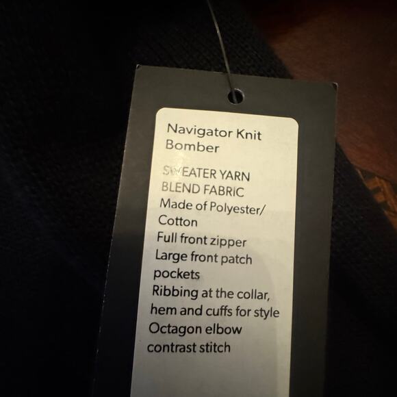 NEW w/tags Rhône Men’s Navigator Knit Bomber Large Black Full Zip Jacket Sweater - Picture 7 of 11